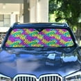 thumbnail image 4 of Rainbow Color Leopard Car Windshield Sun Shade Foldable Car Front Window Visor Heat and UV Protection 55x27.6, 4 of 8