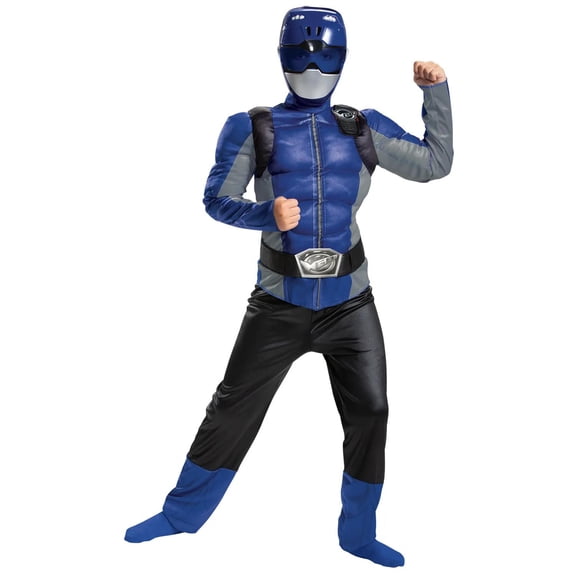Disguise Boys' Blue Ranger Beast Morphers Classic Muscle Costume - Size 7-8