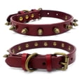 thumbnail image 2 of collar ajustable de cuero con tachuelas para mascotas - Collar antimordeduras S, 2 of 5