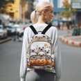 thumbnail image 7 of JIALIOU Mini Backpack Purse for Women Quilted Casual Daypack Small Travel Shoulder Bag, Lovely Ghosts Sit on Pumpkins, 7 of 7