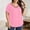 c01Pink, variant on JGGSPWM (L-5XL) Women's Plus Size V Neck T Shirts Summer Half Sleeve Tees Solid Color Casual Loose Fit Cotton Tunic Tops White XXL