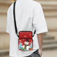 thumbnail image 3 of POLERO Christmas Cross Body Bags Snowman Theme 2 Zippers Crossbody Wallet for Travel, Stretch Polyester with Compartments Cell Phone Pouch, 3 of 7
