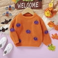 thumbnail image 5 of Krdevn Baby Halloween Sweater Pumpkin Knit Top Long Sleeve Crewneck Fall Outfit Toddler Clothing Cute Warm,Color:Orange Size:6-9 Months, 5 of 8