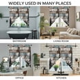 thumbnail image 3 of Teal Brown Deer Silhouettes Swag Curtains for Kitchen/Bedroom/Living Room, Trees Wooden Retro Art Farmhouse Scalloped Curtains 63 Inch Long, Window Swag Topper Curtains Valances 2 Panels Set 36"x63", 3 of 8