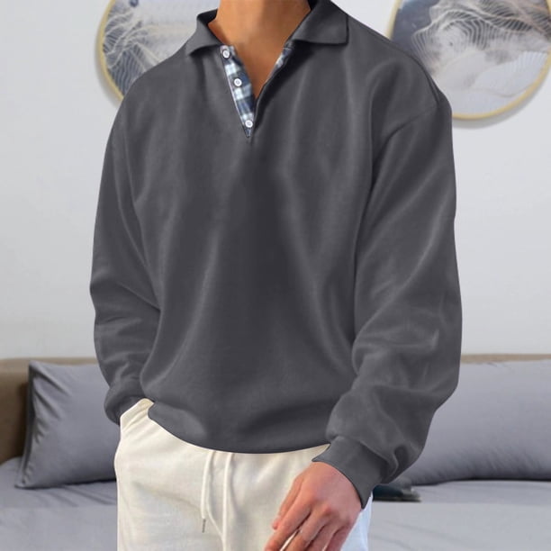 pstuiky hombres de manga larga, Sudadera informal de manga larga con cuello redondo y estampado gráfico para hombre camisetas de hombre xl