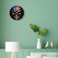 thumbnail image 4 of 14 Inch Wall Clock Battery Operated Silent Clock Decorative for Office, Kitchen, Outdoor, Living Room，American Flag Black Drawing, 4 of 4