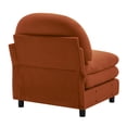 thumbnail image 5 of Vitoria Curved Sofa LSF - Orange Teddy Fabric 80” Sofa with Pillows, 5 of 6