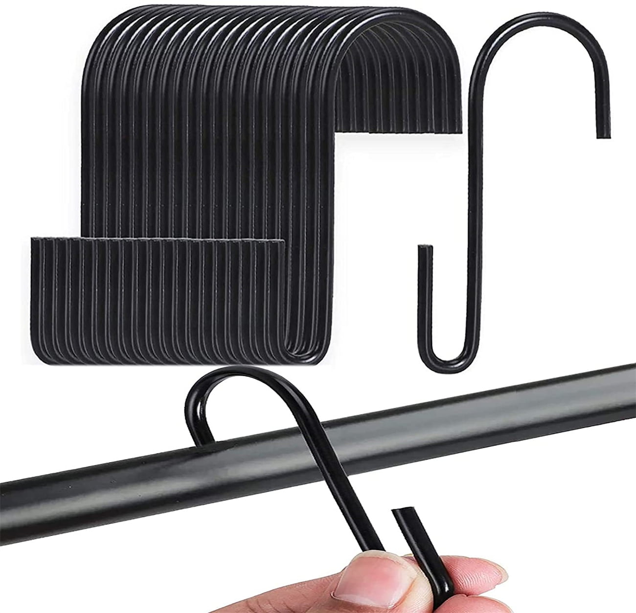 20 Pack S Hooks Pans Pots Rack,Casewin 2.4 inch S Shaped Hooks Hangers for Hanging Kitchenware Pots Utensils Clothes Bags Towels Plants