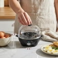 thumbnail image 4 of EGC-007B# Rapid Egg Cooker, 7 Easy-To-Peel, Hard, Medium, Soft Boiled Eggs, Poacher, Omelet Maker, Auto Shut-Off, Alarm, 16-Recipe Booklet, Black, 4 of 7