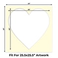 thumbnail image 2 of Off White Picture Frame Mat for 29x29 Frames - Heart Opening for 26x26 Photos - 25 Mats, 2 of 7