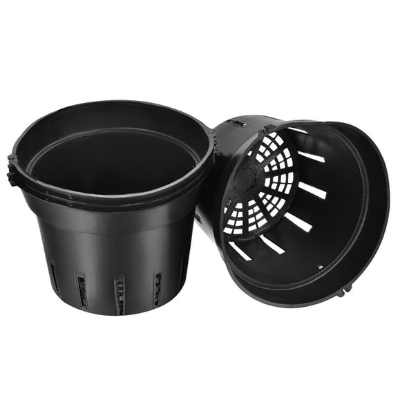 Uxcell 5.9" Plastic Plant Pots with Holes Flower Planter Container, Black 4 Pack