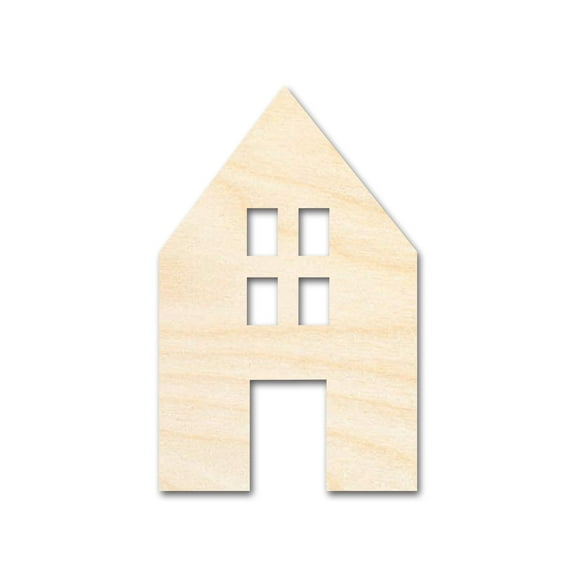 Unfinished Wood House Silhouette Shape - Craft - up to 46" 20" / 1/4"