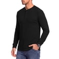 thumbnail image 3 of GENTS BLISS Henley Men Shirts Lightweight Long Sleeve Shirts for Men Crew Neck Casual Men T-shirts Striped Knit Shirts, 3 of 9