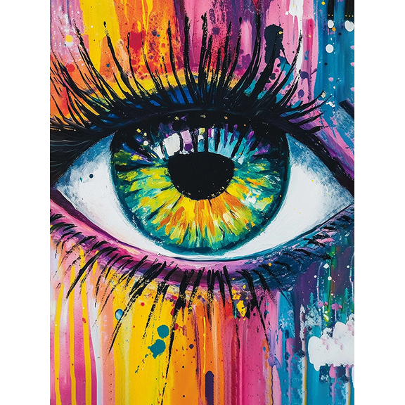 Abstract Colorful Eye Canvas Painting, Suitable for Living Room, Bedroom, Office, Dorm, and Gallery Wall Decor.