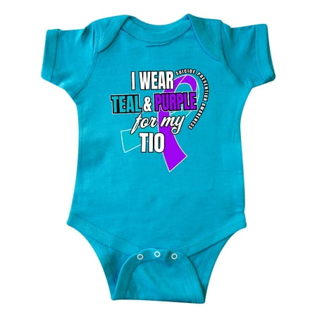 

Inktastic Suicide Prevention I Wear Teal and Purple for My Tio Gift Baby Boy or Baby Girl Bodysuit