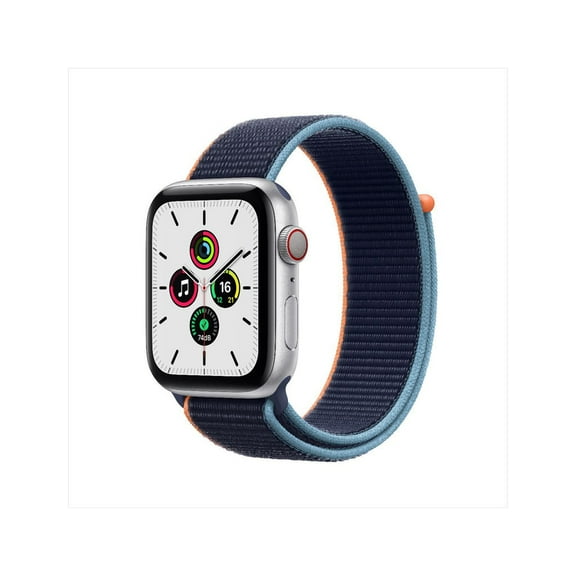 Restored Apple Watch 40 mm SE (GPS Cellular ) Silver Navy Loop Band (Refurbished)