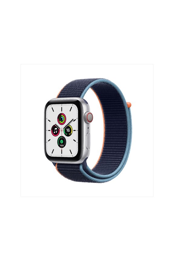 Restored Apple Watch 40 mm SE (GPS+Cellular ) Silver Navy Loop Band (Refurbished)