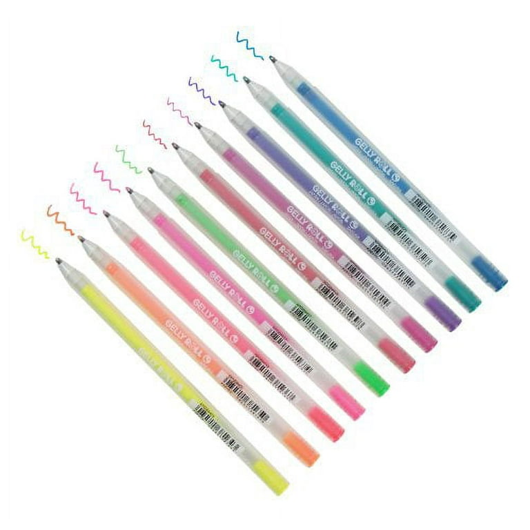 Jelly Roll Roller Moonlight Gel Pens - Colored Ink Colors - 10 Pack New