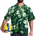 thumbnail image 4 of Saint Patrick's Day Men's Short Sleeve Hawaiian Beach Shirts, Casual Printed Button Down Spread Collar Tops, Summer Unisex Style, 4 of 6
