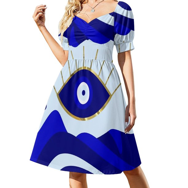 Lava All Seeing Blue Evil Eye vestido de lujo para mujer vestido de fiesta de noche para graduación vestidos de lujo para mujer