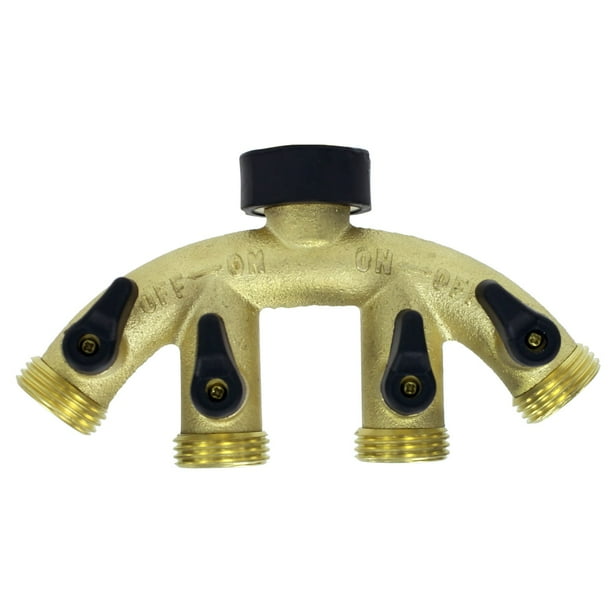 Gilmour 3/4 in. Brass Threaded Male 4-Way Shut-off Valve Gilmour 3/4 in. Brass Threaded Male 4-Way Shut-off Valve