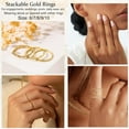 thumbnail image 4 of Thin Gold Rings for Women: 3PCS Stackable 14K Gold Plated Dainty Rings Set Non Tarnish Thumb Wedding Bands CZ Rings for Women Trendy Statement Gold Jewelry Size 6 7 8 9 10, 4 of 6
