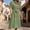 Mint Green, variant on NTACZA Summer Dresses Casual Midi Collared Ruched Waist Short Sleeve Shirt Dress Vacation Size L