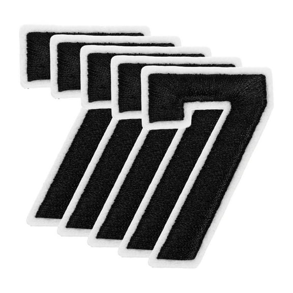 Uxcell 10 Pcs Number Patches 2.4" Height Number 7 Embroidered Decorative Repair Patches Iron/Sew On Embroidery Appliques for Decor Clothes Shoes Hats Backpacks DIY  Crafts, Black