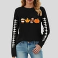 thumbnail image 2 of Kaprioy Fall Sweatshirt for Women Pumpkin Sweatshirt Pullover Tis Early Fall Fashion Season Sweater Football Shirt Halloween Long Sleeve Shirt Black, XXL, 2 of 4