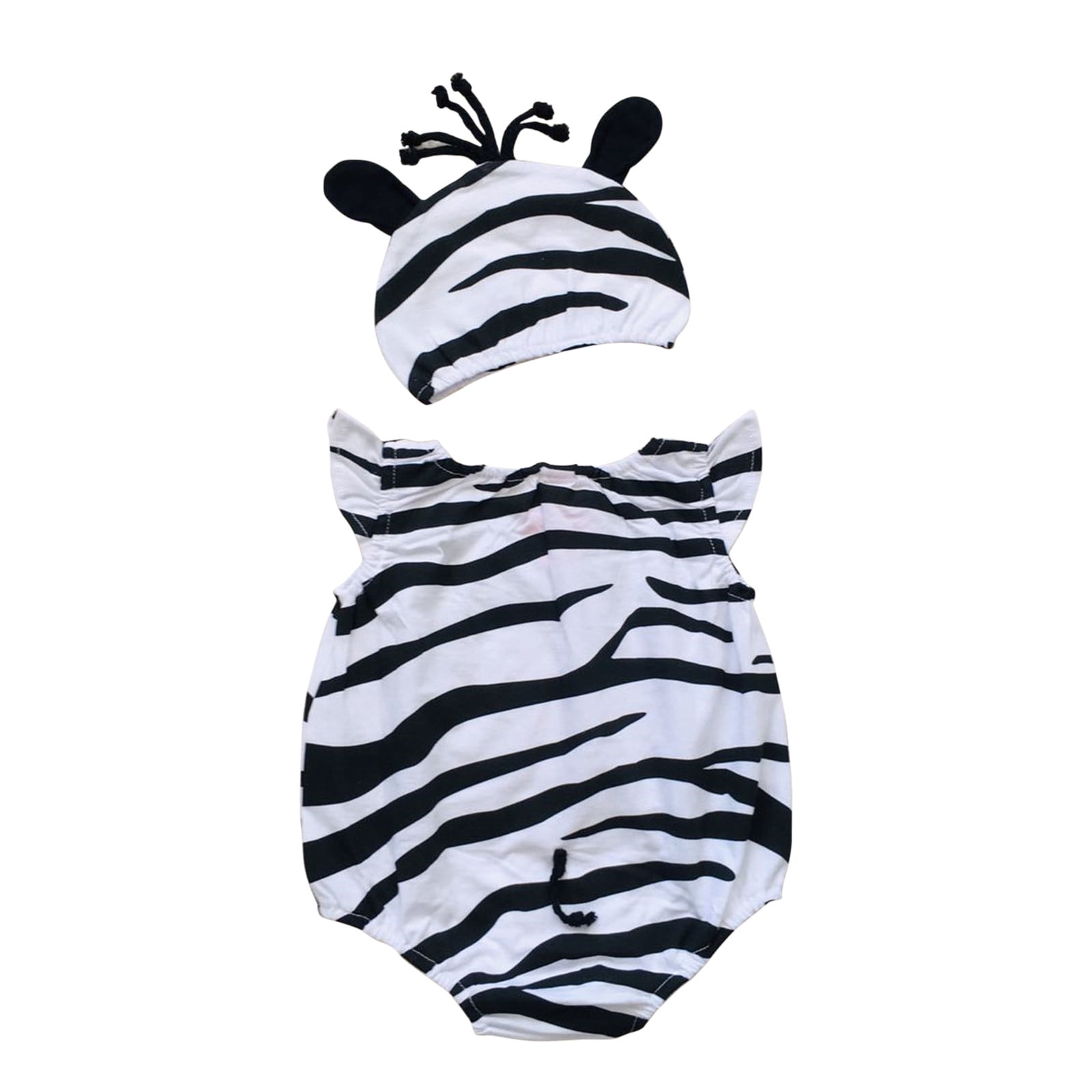 EGNMCR Baby Boy Clothes Baby Bodysuit Cute Sleeveless Crew Neck Casual Printed Cotton Infant Jumpsuit Romper With Hat Set Spring/Summer Sale Clearance