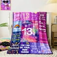 thumbnail image 4 of 13th Birthday Gifts for Girls Blanket - 13 Year Old Girl Birthday Gifts Crown Throw Blanket Colorful Birthday Decor Blanket for Girls Warm Blanket for Sofa Bed Birthday Gifts for Kids,80"x60", 4 of 6