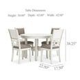 thumbnail image 5 of Benjara BM328246 Berg Round Dining Table Set - Gray & White Wood - 4 Padded Chairs - 5 Piece, 5 of 5