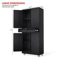 thumbnail image 4 of Ktaxon 71" Tall Steel Storage Cabinet with 4 Locking Doors & Lockable Drawer, Adjustable Shelves, Rolling Pantry Cupboard, Black, 4 of 10