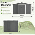 thumbnail image 4 of SUNCROWN Outdoor Garden Storage Shed 8X6 FT Yard Storage Tool with Sliding Door for Lawn Equipment Garden Backyard, Grey, 4 of 7