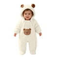thumbnail image 6 of Mifsaly Girls Boys Baby Fleece Romper Infant Long Sleeve Sherpa Rompers with Cute Animal Bear Embroidery and Zipper Closure Infant Winter Warm Pajamas Clothes, 6 of 9