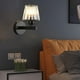 thumbnail image 5 of Lámpara de pared nórdica, apliques, iluminación de lámpara de noche E27, LED de ahorro de energía arriba / abajo para la decoración para hogar de la Trapecio negro Salvador lámpara de pared, 5 of 8