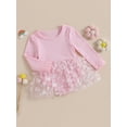 thumbnail image 3 of Bagilaanoe Newborn Baby Girl Rompers Dress 3D Butterfly Long Sleeve Bodysuit 6M 12M 18M 24M Infant Tulle A-line Princess Dresses, 3 of 8