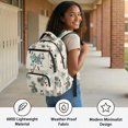 thumbnail image 5 of Yspwyqan Little Girls Horse Bow School Backpack, 17 Inch Casual School Bag, 600D Polyester Adjustable Straps Cow Print Kids Backpack for Preschool Kindergarten Hiking Travel, 5 of 7