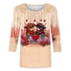thumbnail image 5 of Xuyuer Valentine T Shirts Love Heart Printed Graphic Tee Tops Women's Casual 3/4 Sleeve T-Shirts Round Neck Cute Tunic Tops Basic Tees Blouses Business Work Tee Top Spring Shirts, 5 of 6