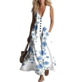 thumbnail image 4 of Dresses for Women Summer Casual Printed Dress Sleeveless Tank Dress Beach V-neck Sundress Dresses Long Dress, 4 of 7