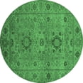 thumbnail image 1 of Ahgly Company Indoor Round Oriental Emerald Green Industrial Area Rugs, 5' Round, 1 of 4