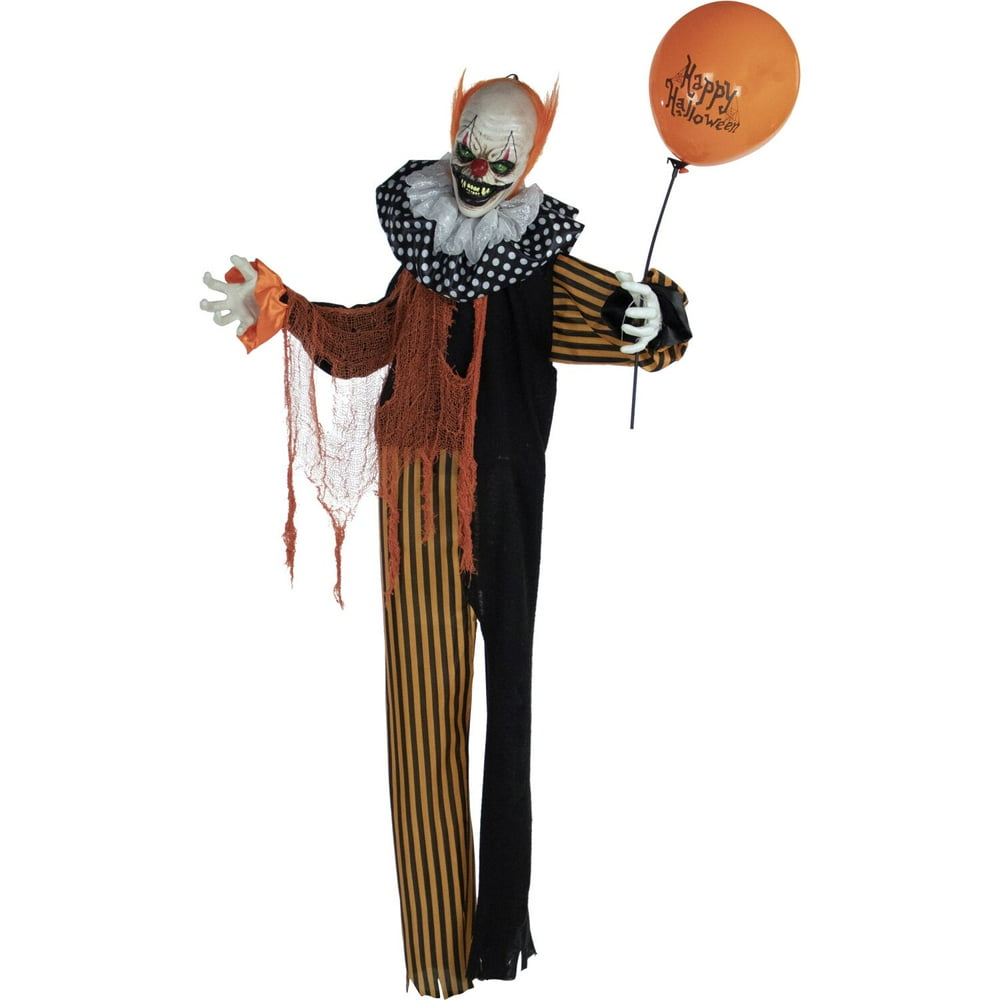 Haunted Hill Farm LifeSize Animatronic Clown Indoor/Outdoor Halloween Decoration Red