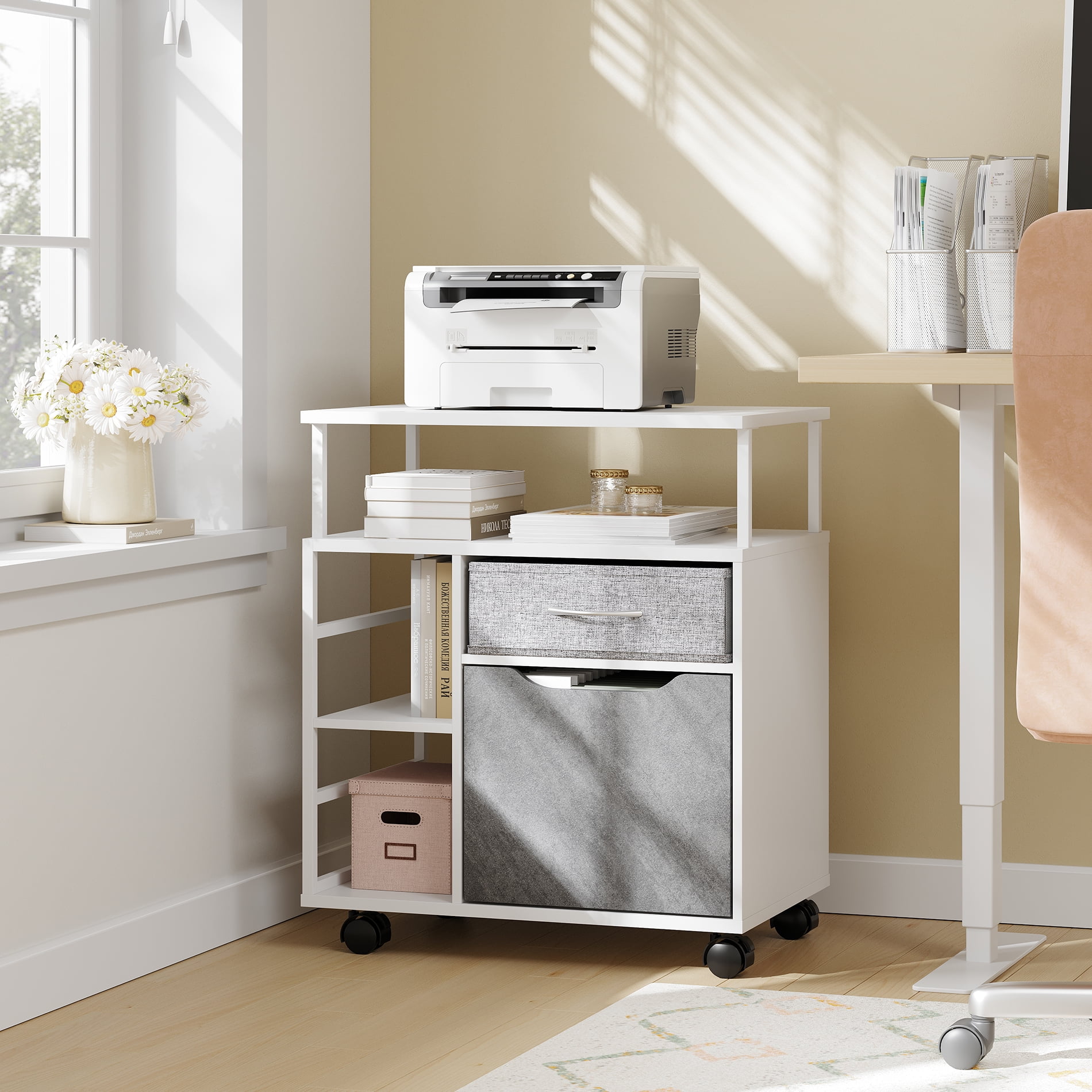 2 Drawers Lateral Large File with Open Shelves, Filing