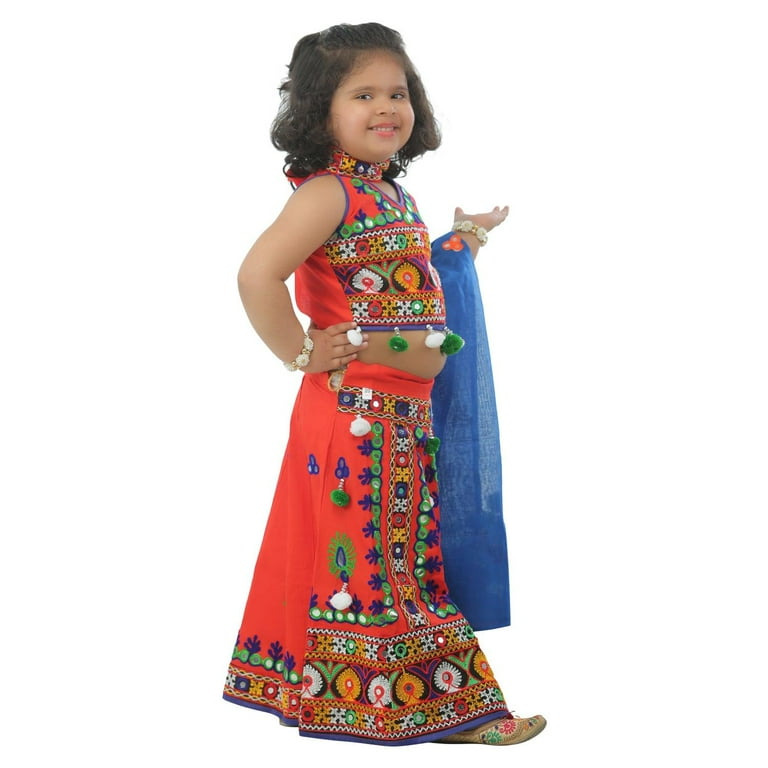 Ahhaaaa Kids Ethnic Cotton Blend Radha Dress Lehenga Choli Chania Choli Set For Baby Girls Walmart