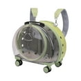 thumbnail image 1 of facefd Kitten Bag Backpack Handbag with Wheels Durable Dog Trolley Case for Puppy Translucent Green, 1 of 9