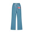 thumbnail image 3 of VEKDONE Womens Cotton Linen Capris Pants Print Capri Pant Blue M, 3 of 3