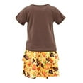 thumbnail image 4 of Girls 2 Piece Skirt Set Be Grateful Thanksgiving Clothes Outfit (6Y, Brown), 4 of 5