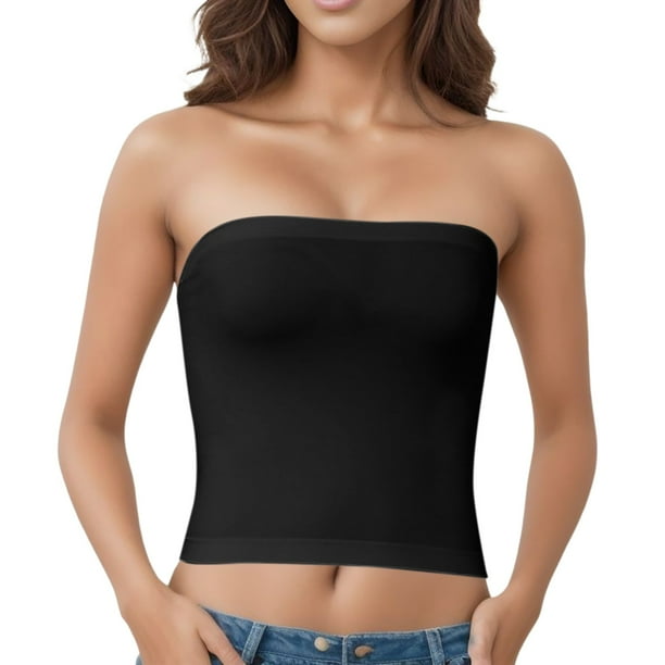 Sujetador largo sin costuras para mujer: cómodo, antimanchas, nailon y spandex, talla única para S-M