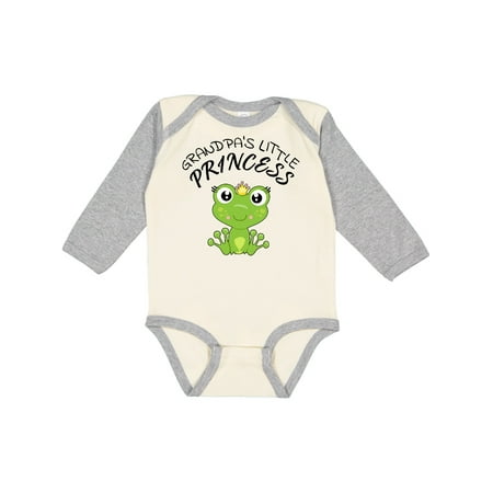 

Inktastic Grandpa s Little Princess- Cute Frog Gift Baby Girl Long Sleeve Bodysuit