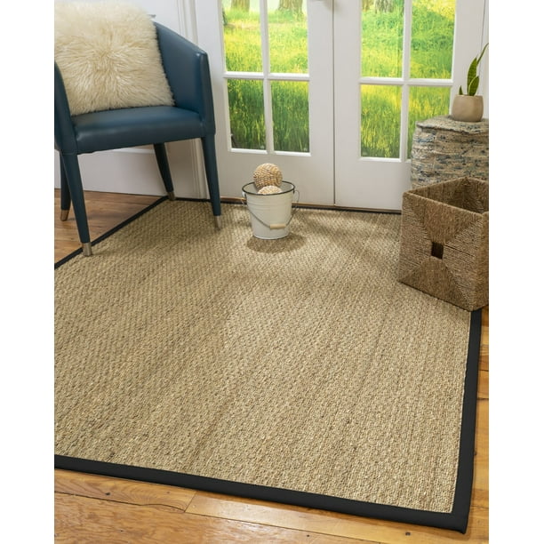 Natural Area Rugs Mayfair Seagrass Rug w/ Extra Wide Black Border, 12' x 15'